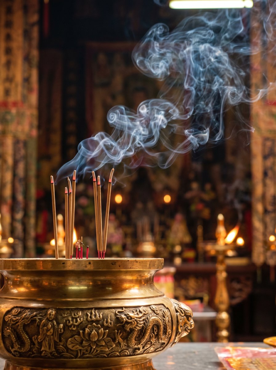 Temple incense — prayers rising to the heavens