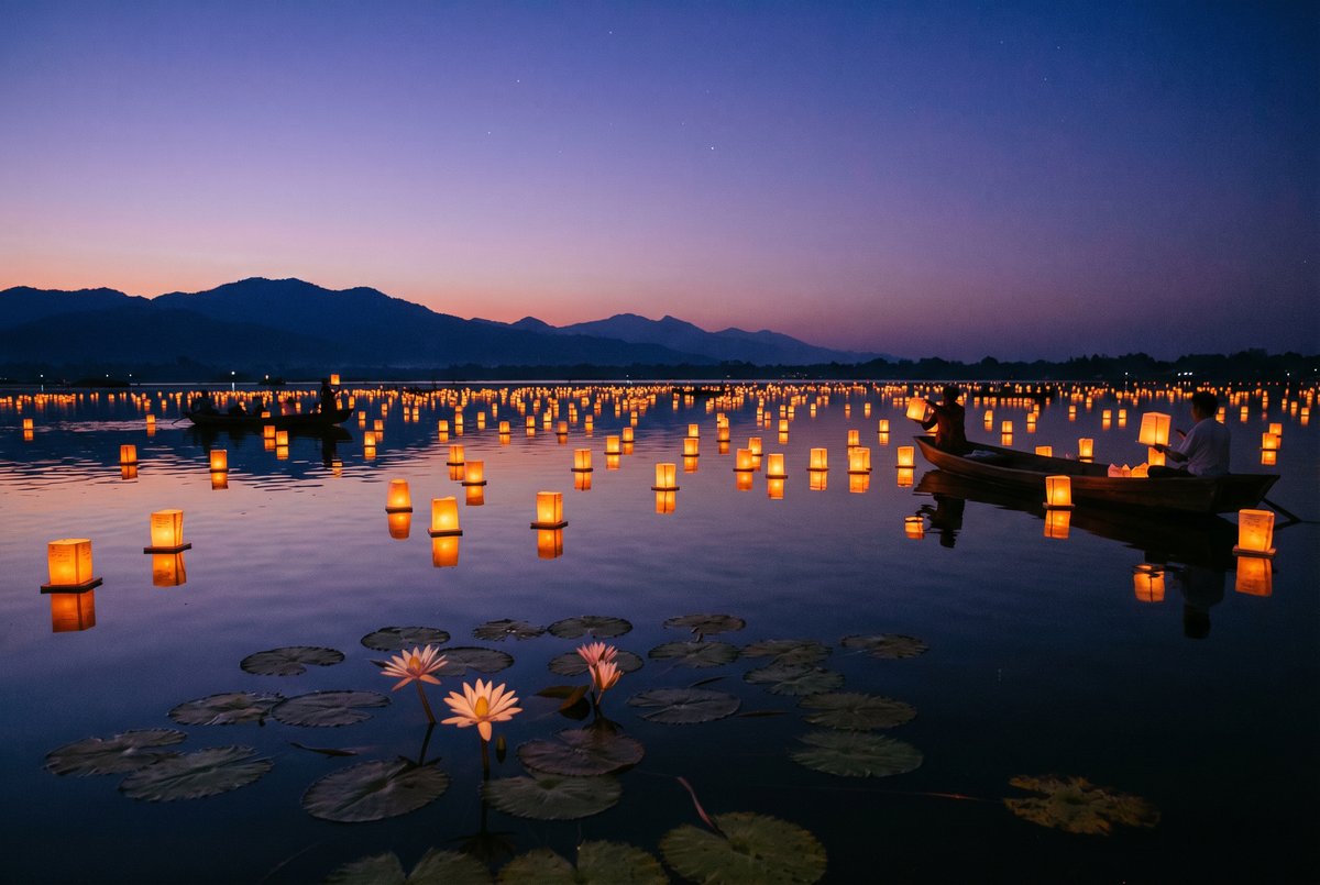 Floating lanterns — lights of remembrance
